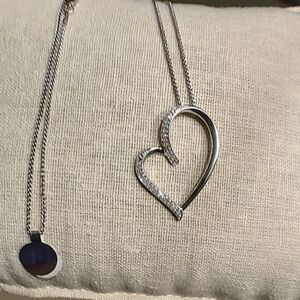 NWT Natural Diamond Heart Pendant Necklace, Diamond Classic Jewelry